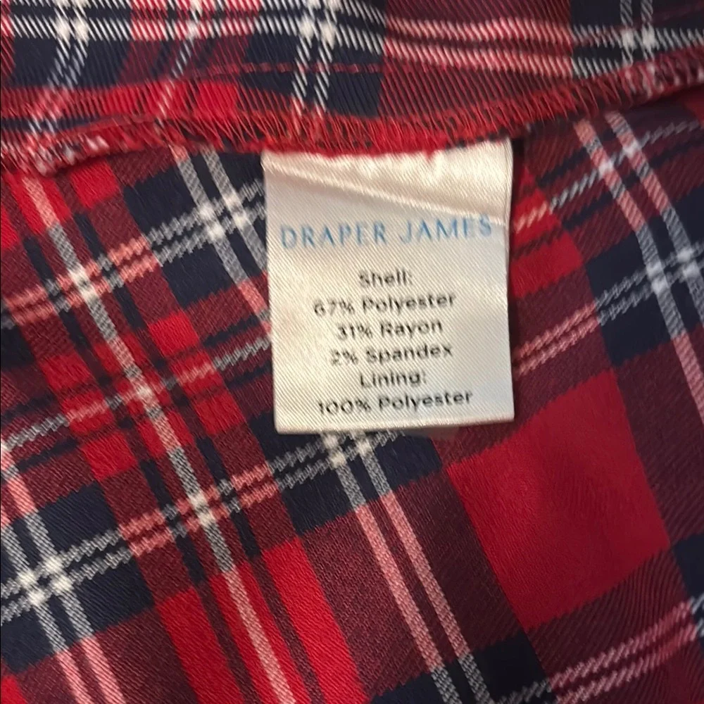 Draper James Red and Blue Pleated Puff Sleeve Midi Dress - Picture 5 of 6